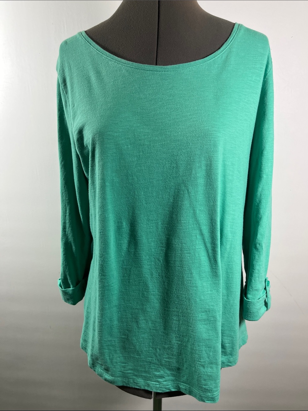 croft & barrow Teal Long Sleeve Scoop Neck Top